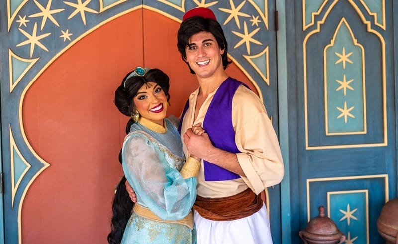 Aladdin e Jasmine nel Magic Kingdom