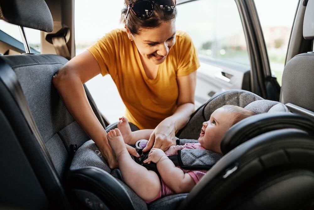 Child seat in the car in Miami
