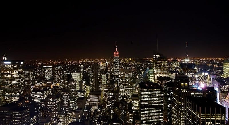 Vista nocturna de Nova Iorque