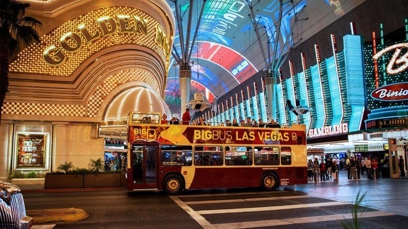 The sightseeing bus tour in Las Vegas