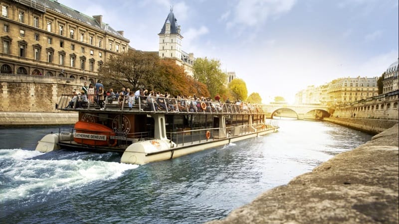 Boat trip at the Seine River in Paris