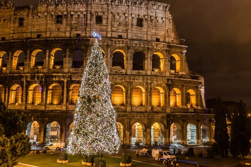 Christmas tree at the Colosseum in Rome