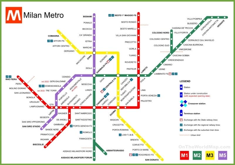 Milan metro map