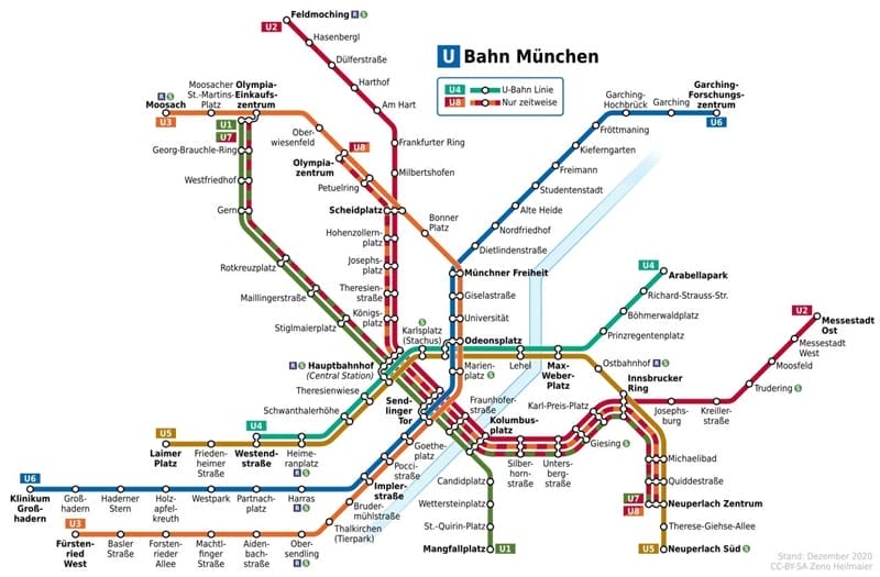 Mappa della metropolitana di Monaco