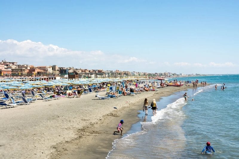 Spiaggia di Ostia vicino a Roma