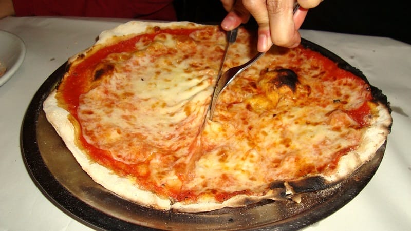 Pizza at Pizzeria Da Baffetto in Rome