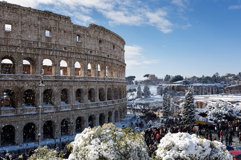 Jour de neige à Rome