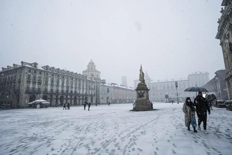 Dia de neve em Turim