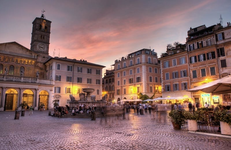 Bairro Trastevere em Roma