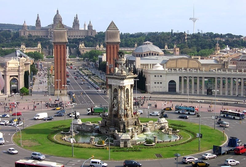 Montjuic area in Barcelona