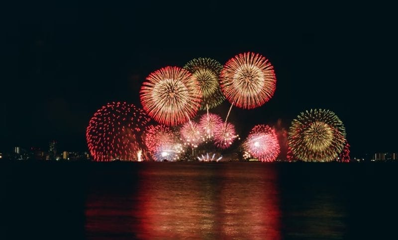 Feux d'artifice du Nouvel An à Long Beach