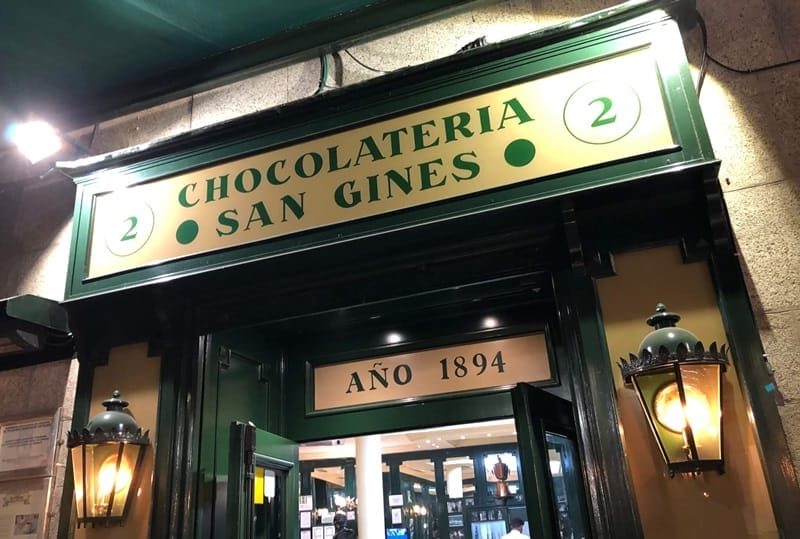 Chocolatería San Ginés en Madrid