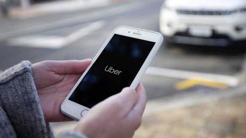 Uber App auf dem Handy