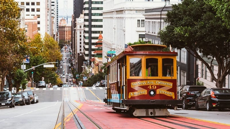 Cable car in San Francisco