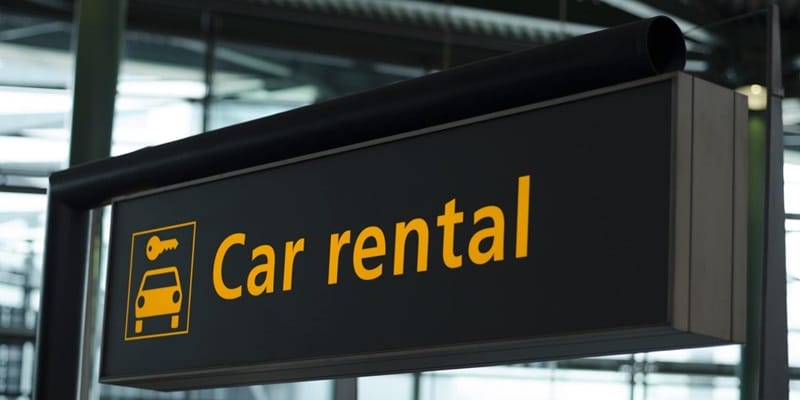 Car rental sign