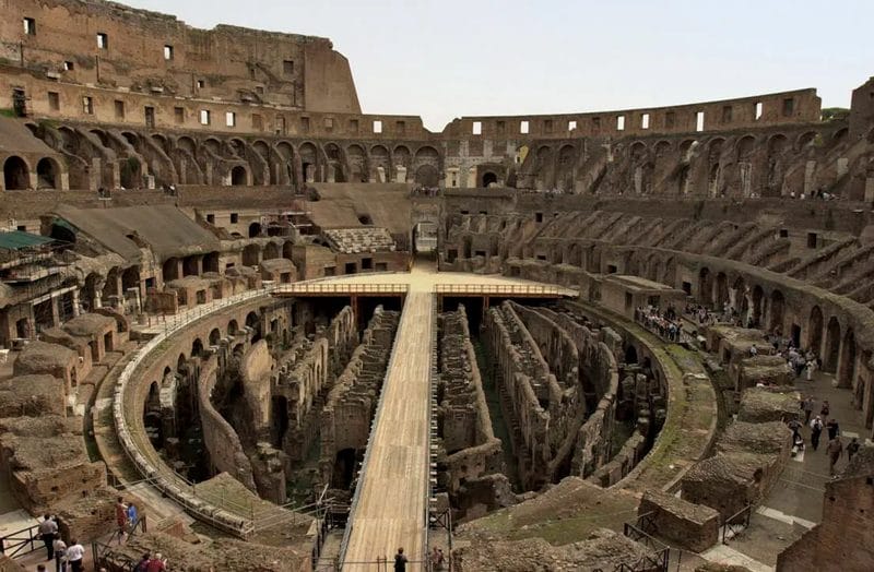 Inside the Colosseum in Rome