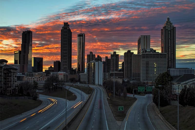 Coucher de soleil à Atlanta