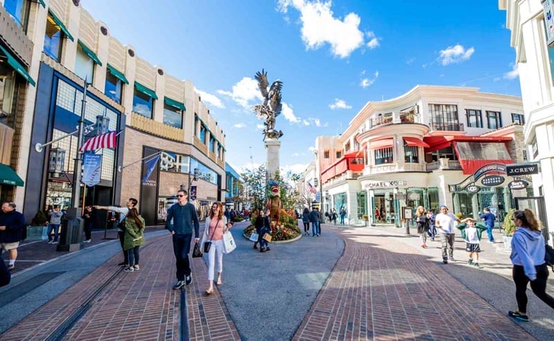 O centro comercial Grove em Los Angeles