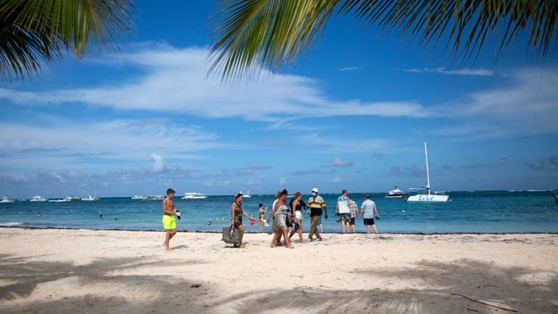 Tourists walking in Punta Cana