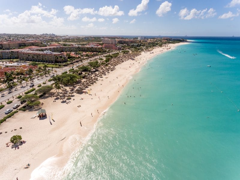 L'area di Eagle Beach ad Aruba